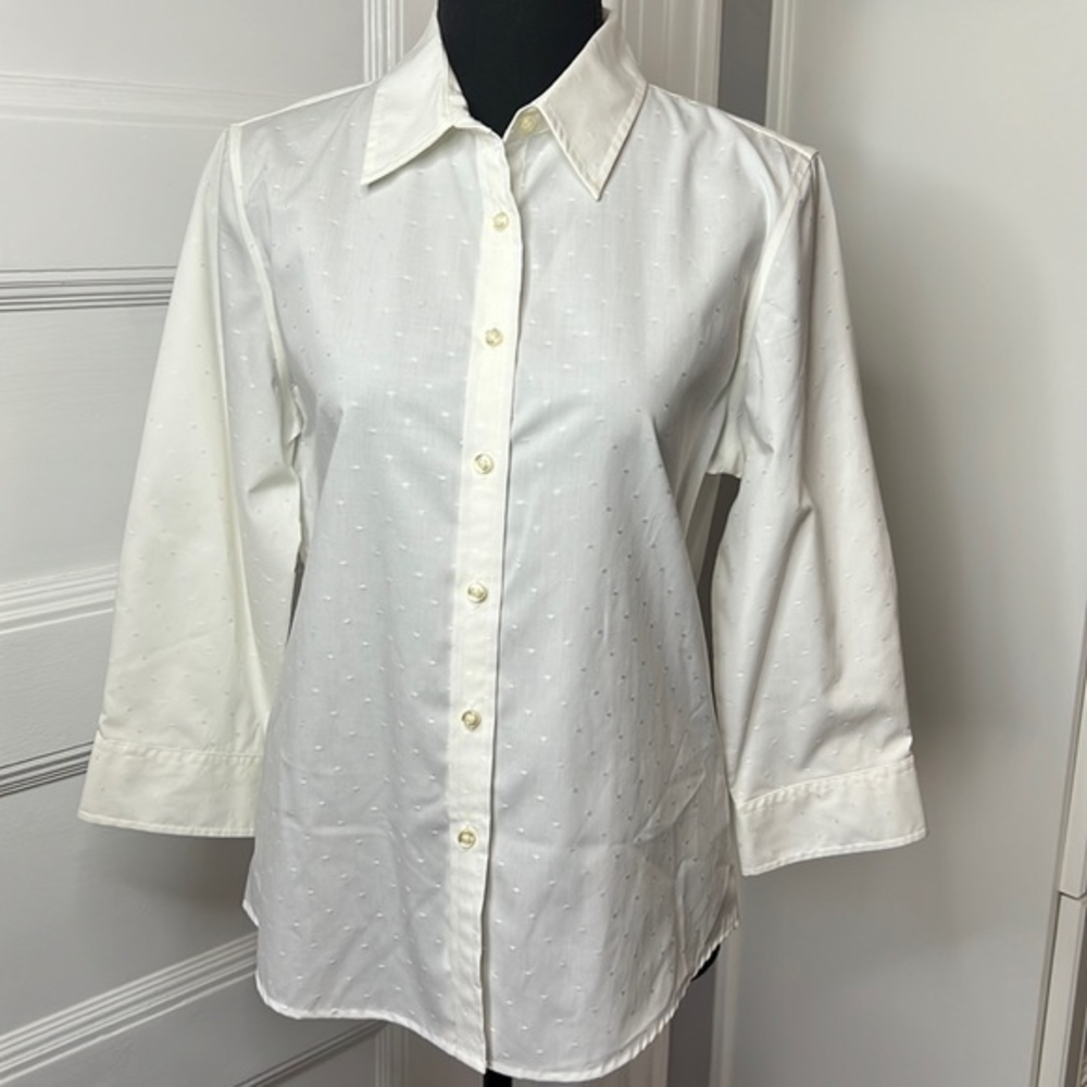 CHARTER CLUB PETITE IRON FREE WOMENS‎ BLOUSE SIZE 10 P